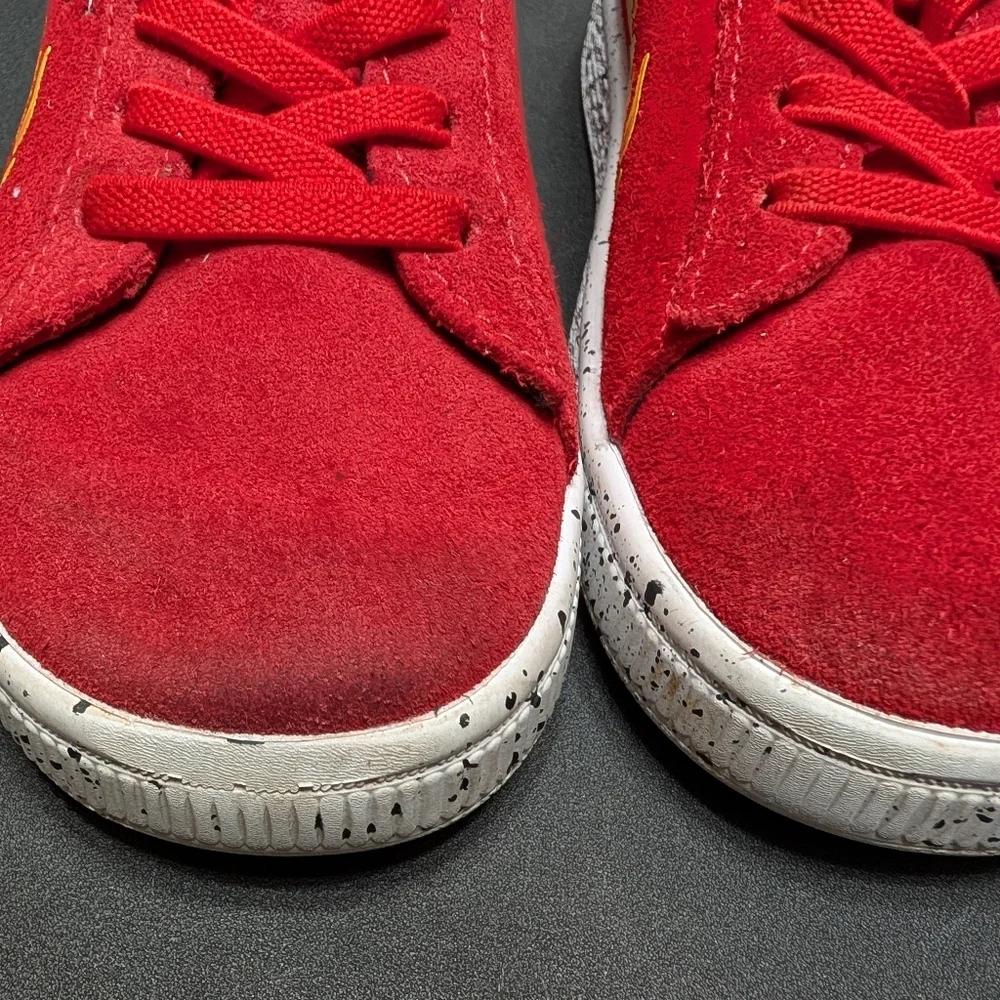 Puma High Risk Red AC INF Suede Paw‎ Patrol Flame Design Sneakers Kids Size 10C